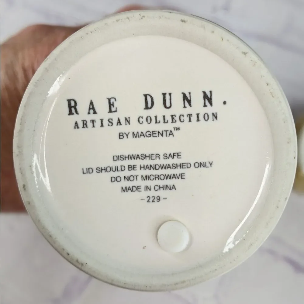 Rae Dunn FAITH Ceramic Travel Tumbler Mug with Lid